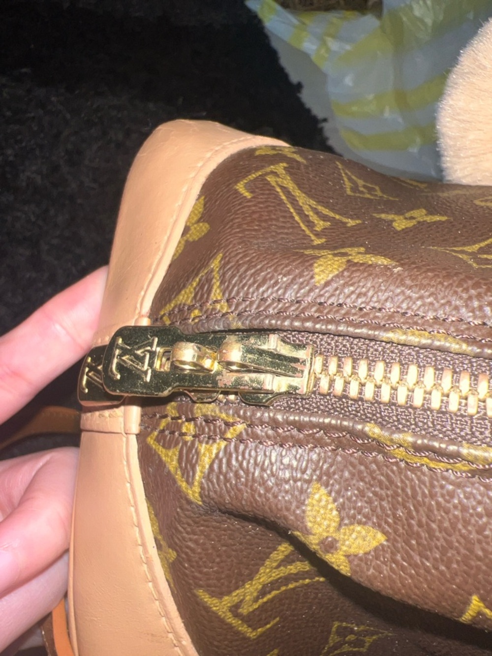 Vintage Louis Vuitton Brown Monogram Alma Satchel with Painted Tan Leather Trim - Picture 6 of 10